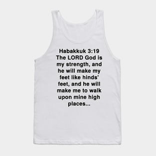 Habakkuk 3:19  King James Version (KJV) Bible Verse Typography Tank Top